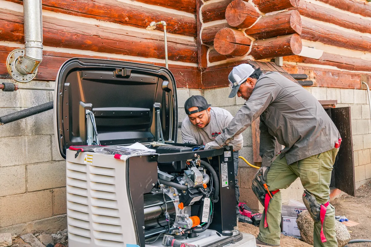 Apex crew commissioning a standby generator before first startup